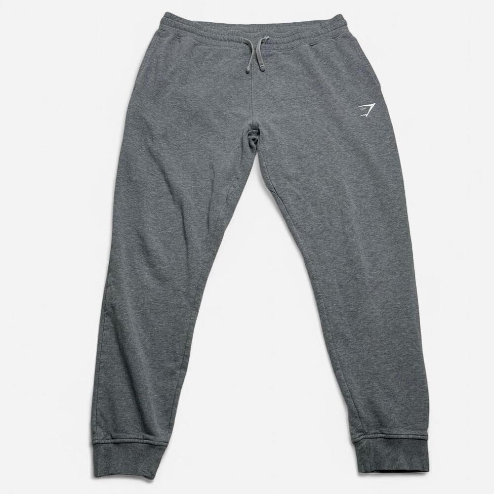 Gymshark Essential Fleece Jogger Sweatpants Gray Logo Men’s Large - Picture 1 of 7